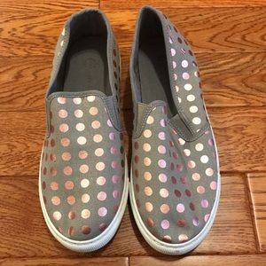 Grey and Rose Gold Slip Ons Size 11